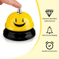 Hotop 3 Pcs Halloween Desk Bell For Service Smile Face Call Bell Pumpkin Desk Bell 3 Diameter Call Bells With Metal Anti Rust