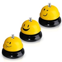 Hotop 3 Pcs Halloween Desk Bell For Service Smile Face Call Bell Pumpkin Desk Bell 3 Diameter Call Bells With Metal Anti Rust