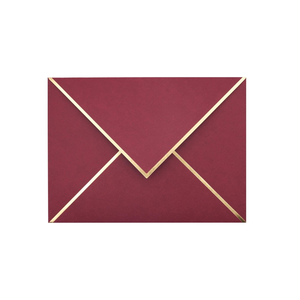 A7 Envelopes 25Pack V Flap Foil Border Luxury Mailing Envelopes For 5 X 7 Cards For Wedding Invitations Baby Shower