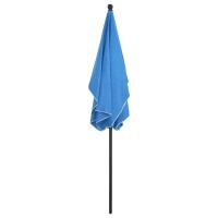 vidaXL Garden Parasol with Pole Patio and Outdoor Umbrella in Azure Blue With Crank and Tilt Systems UV Protective and Ant