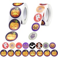 1000 Halloween Roll Stickers For Kids Adults 2 Different Rolls 16 Alternating Designs Assorted Halloween Favor Roll Stickers For