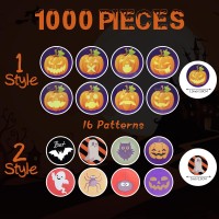 1000 Halloween Roll Stickers For Kids Adults 2 Different Rolls 16 Alternating Designs Assorted Halloween Favor Roll Stickers For