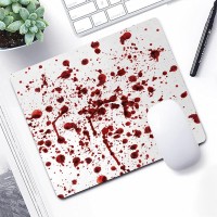 Knseva Horror Halloween Themed Print Mouse Pad Splashes Of Blood Grunge Style Bloodstain Horror Scary Zombie Mouse Pads