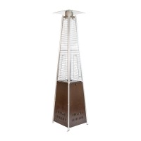 Patio Outdoor HeatingBronze Stainless Steel Pyramid 42000 BTU Propane Heater with Wheels for Commercial Residential Use