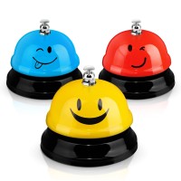 Hotop 3 Pcs Halloween Desk Bell For Service Smile Face Call Bell Pumpkin Desk Bell 3 Diameter Call Bells With Metal Anti Rust