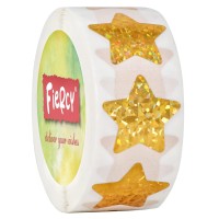 Fiercy 1 Inch Gold Star Stickers With Glitter Holographic Pattern 500 Pcs Sparkling Selfadhensive Label Roll Star Stickers Fo