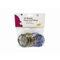 Charles Leonard Metallic Loose Leaf Rings 2 Diameter Assorted Metallic Colors 25 Per Bag 85005