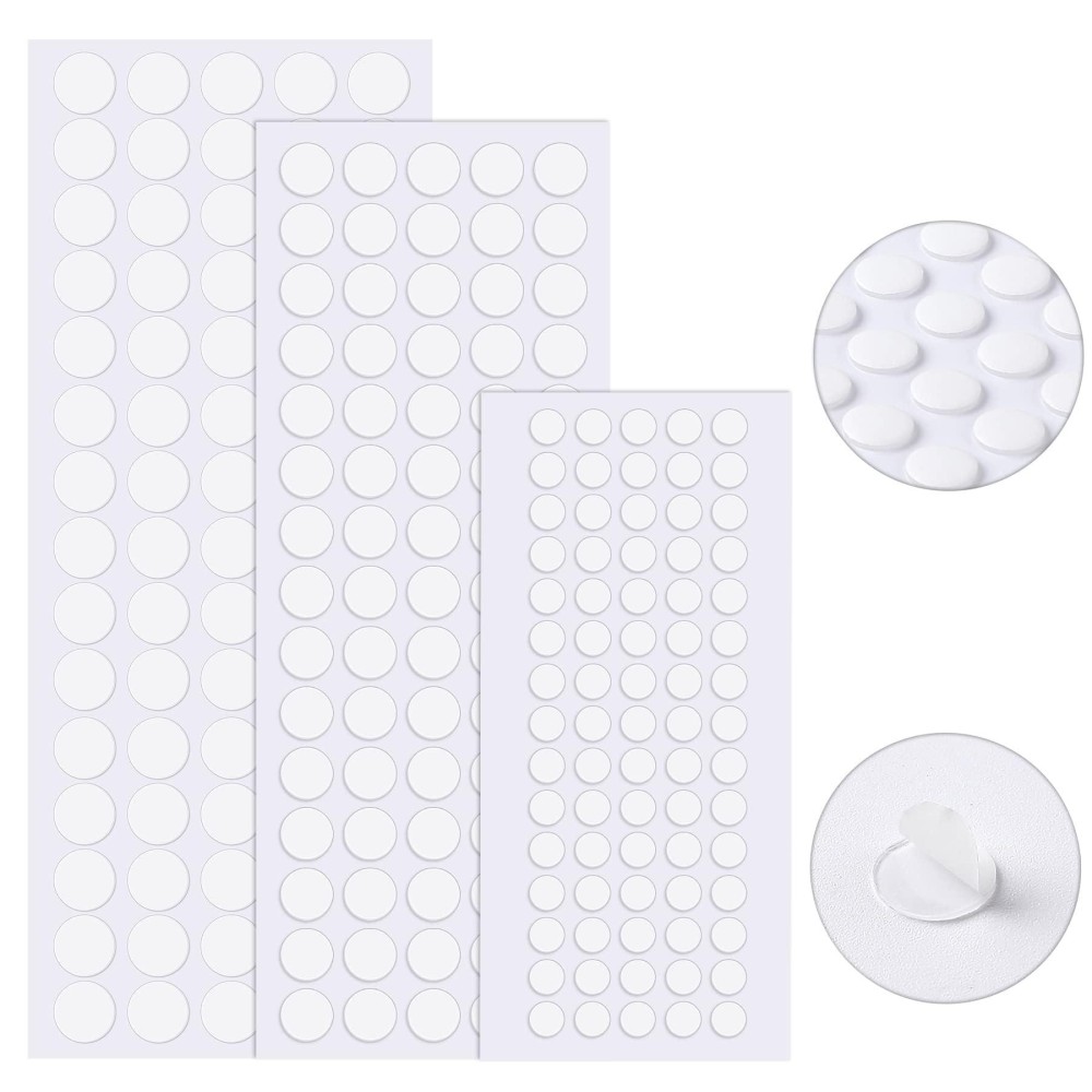 Janyun 225 Pieces Double Sided Sticky Dot Stickers Round Putty Clear Sticky Tack No Trace Sticky Putty Waterproof Small Balloon