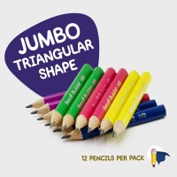 Short Jumbo Pencils For Kids Preschoolers Kindergarten Toddlers Beginners 12 Fat Pencils And 1 Sharpener Eraser Penci