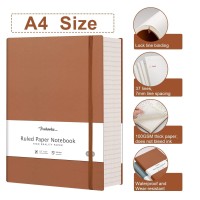 Hiukooka College Ruled Lined Notebook 320 Pages A4 Softcover Large Journal 83 117 100Gsm Thick Paper Faux Leather Inn