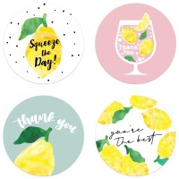 Gooji Lemon Thank You Stickers 500 Roll Pack Bulk Pack For Wedding Party Favors Or Small Business Packaging 15 Inch Support