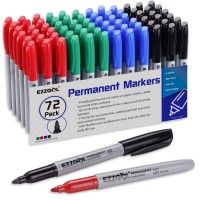 Ezzgol Permanent Markers Bulk Permanent Marker Bulk Pack Of 72 4 Assorted Colors Fine Point Permanent Markers For Kids And Ad