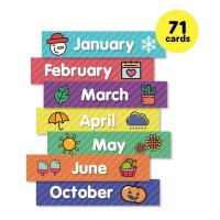 Eamay Classroom Monthly Calendar Pocket Chart With 71 Cards For Kids Learning For Home White