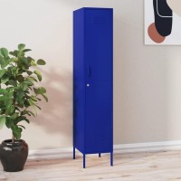 vidaXL Modern Design Steel Locker Cabinet in Navy Blue with 4 Adjustable Shelves Locks and Levelers Durable Easy to Clean St