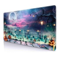 Halloween Carnival Mouse Pad Spooky Night Large Mouse Pads Antislip Rubber Base Xxl Mouse Pad For Full Desk