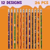 Joyin 72 Pcs Halloween Assorted Stationery Set 24 Packs Halloween Theme Pencils Rulers And Notepads Party Favor Set For Kids H