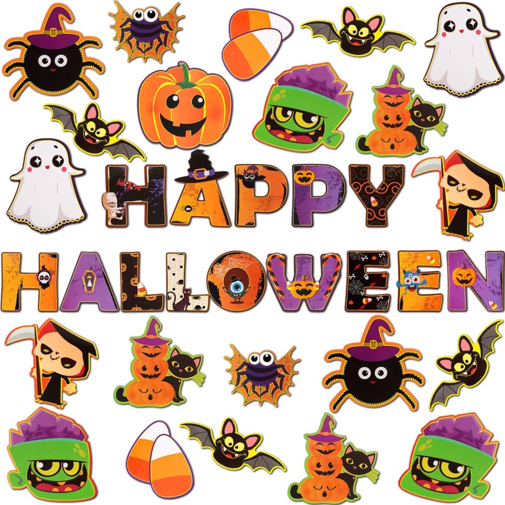 Marspark 68 Pieces Halloween Bulletin Border Decoration Halloween Decoration For Classroom Halloween Wall Decoration Ghosts Pump