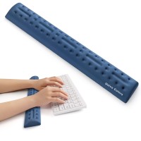 Univo Colors Gel Keyboard Wrist Support Navy Ergonomic Wrist Rest Superfine Memory Foam Wrist Bar For Keyboard Computer Laptop