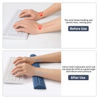 Univo Colors Gel Keyboard Wrist Support Navy Ergonomic Wrist Rest Superfine Memory Foam Wrist Bar For Keyboard Computer Laptop