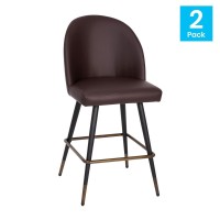 Lyla Set of 2 Commercial High Back Modern Armless 26 Counter Stools