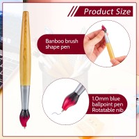 Outus Bamboo Brush Shape Ballpoint Pen Novelty Retractable Paintbrush Ink Pens For Art Activities And School Stationery Christm