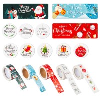 1360 Pcs Christmas Stickers Roll For Envelopes And Gifts Merry Christmas Ornament Stickers For Kids Holiday Stickers For Christm