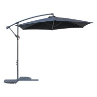 St Kitts 10 Foot Cantilever Crank Umbrella Black