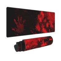 Halloween Scary Bloody Handprint Mouse Pad Xl Extended Desk Mat Non Slip Rubber Base Stitched Edge Gaming Pc Desktop Large Mice