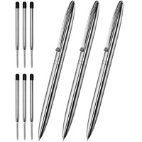 Cambond Ballpoint Pens Metal Pen Bulk Pens Fancy Pens For Guest Book Uniform Christmas Gift Sliver Pen Black Ink Pens 10Mm Me