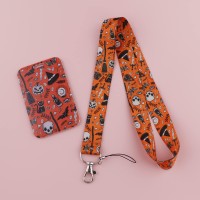 Bkbkaak Halloween Lanyard With Id Badges Holder Cute Print Lanyard Lanyards Kids Holiday Gift