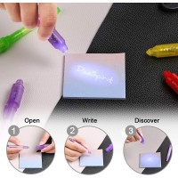 Dazspirit 7Pcs Invisible Ink Pens With Uv Light Party Favors For Boys And Girls Detective Magic Pen Disappearing Ink Pen For Ki