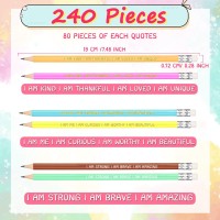 240 Pcs Inspirational Quote Pencils For Students From Teacher Motivational Pencil With Eraser Pre Sharpened Pencils Bulk #2 Hb Pencils Bulk Classroom Christmas Gifts For Students Bulk (Pastel Color)