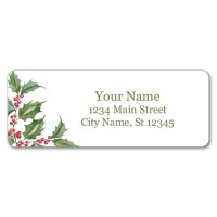 Personalized Return Address Labels Christmas Holly Flowers 60480 Custom Selfadhesive Stickers