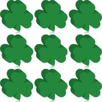 100 Pcs Shamrock Cutouts St Patricks Day Decorations Single Color Paper Green Clover Cutouts Large 3 Leaf Cover Die Cuts For Te