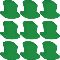 100 Pcs St Patricks Day Hats Paper Cutouts Irish Hat Single Color Paper Leprechaun Hat Cut Outs For St Patricks Day Classroo