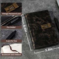 Cagie Marble Diary With Lock For Girls Waterproof Journal With Lock 192 Pages Secret Women Locked Diary With Pen Password Lock