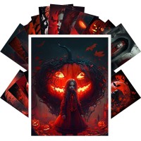 Pixiluv Vintage Postcards 24 Pcs 4X6 Each Young Witches On Halloween Vintage Halloween Postcards Thriller Book Illustratio