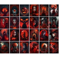 Pixiluv Vintage Postcards 24 Pcs 4X6 Each Young Witches On Halloween Vintage Halloween Postcards Thriller Book Illustratio