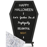 Halloween Coffin Letter Board Black 725 Pre Cut Sorted Characters And Wooden Stand Spooky Wall Decor Gothic Decor Spooky G