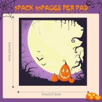 9 Pieces Halloween Sticky Note Halloween Note Pads 450 Pieces Of Self Adhesive Removable Memo Pads 50 Sheets Each For Halloween