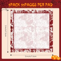 9 Pieces Halloween Sticky Note Halloween Blood Note Pads 450 Pieces Of Self Adhesive Removable Memo Pads 50 Sheets Each For Hal