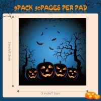 9 Pieces Halloween Sticky Note Halloween Spider Note Pads With Pumpkin Bat 450 Pieces Of Self Adhesive Removable Memo Pads 50 S