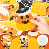 Cpicdn 110Pcs Halloween Candy Corn Bulletin Board Classroom Decoration Set Candy Corn Cutouts Name Tag Halloween Borders Trim Tr