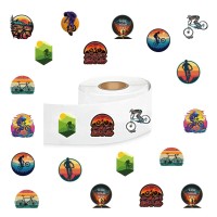 500 Pcs Mountain Bike Aesthetic Round Seal Label Selfadhesive Stickers For Christmas Halloween Party Decorations For Scrapbooki