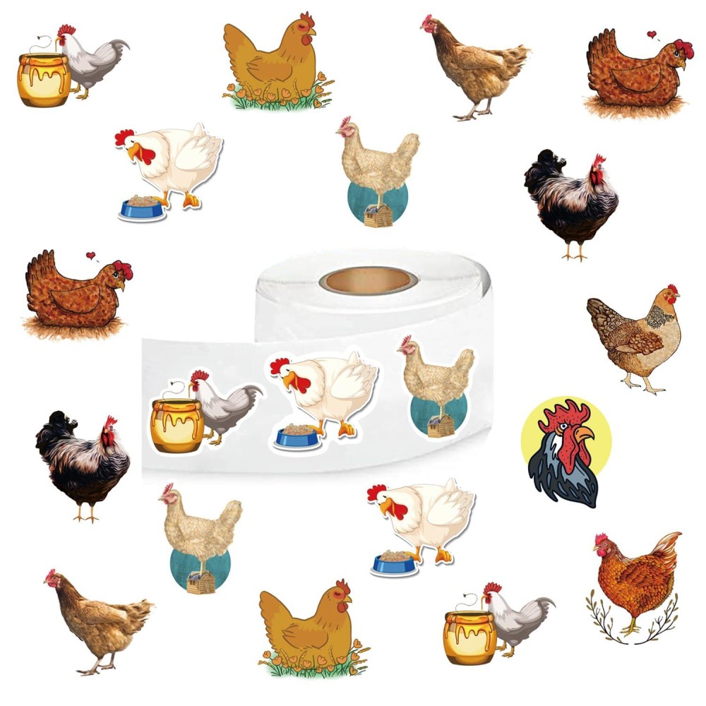 500 Pcs Chicken Graffiti Aesthetic Round Seal Label Selfadhesive Stickers For Christmas Halloween Party Decorations For Scrapbo