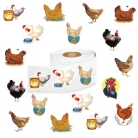 500 Pcs Chicken Graffiti Aesthetic Round Seal Label Selfadhesive Stickers For Christmas Halloween Party Decorations For Scrapbo