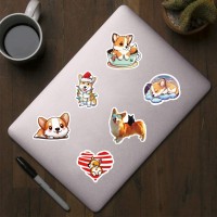 500 Pcs Corgi Graffiti Aesthetic Round Seal Label Selfadhesive Stickers For Christmas Halloween Party Decorations For Scrapbook