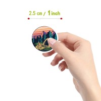 500 Pcs Camping Aesthetic Round Seal Label Selfadhesive Stickers For Christmas Halloween Party Decorations For Scrapbooking Env