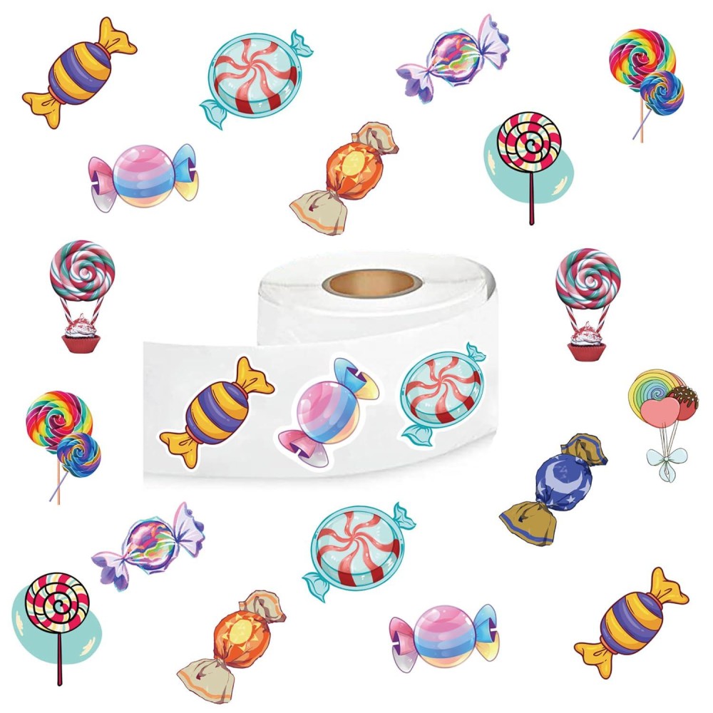 500 Pcs Candy Aesthetic Cute Round Seal Label Selfadhesive Stickers For Christmas Halloween Party Decorations For Scrapbooking