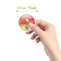 500 Pcs Cactus Aesthetic Cute Round Seal Label Selfadhesive Stickers For Christmas Halloween Party Decorations For Scrapbooking